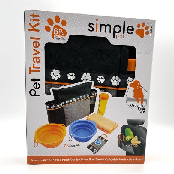 SIMPLE PET Pet Travel Kit Carry all organizer Poop pouch caddy Microfiber towel - Picture 5 of 5